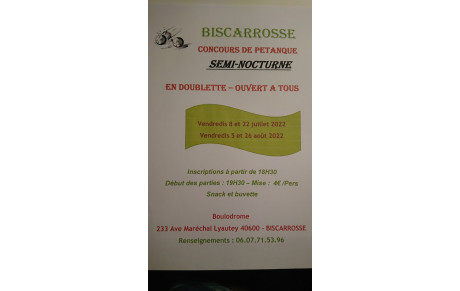 Concours semi-nocturne été 2022
