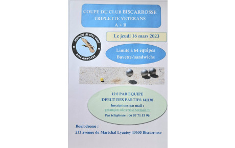 Biscarrosse - Coupe du Club Triplettes vétérans